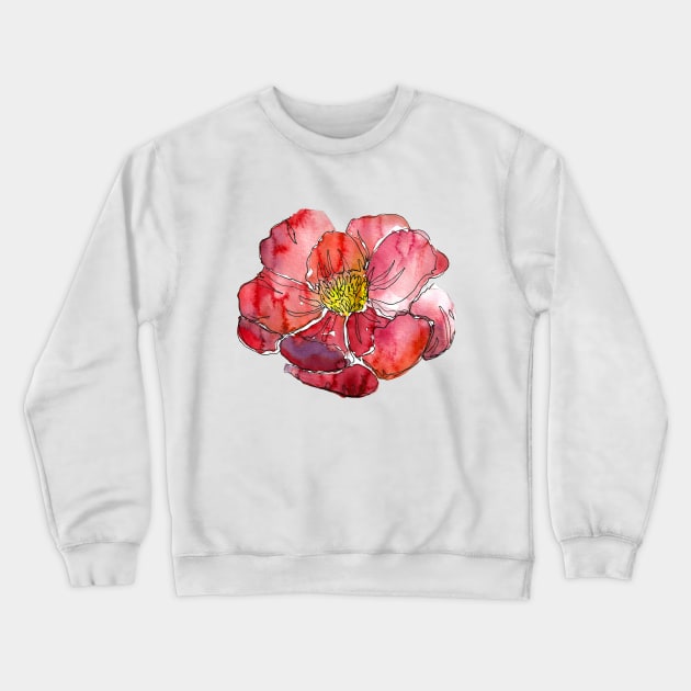 Watercolor peonies pink spring girly red Crewneck Sweatshirt by ArtInPi